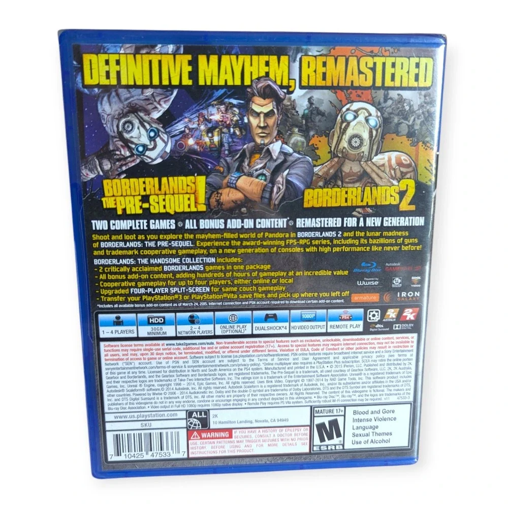 Borderlands The Handsome Collection PS4 PlayStation 4 New Sealed 2K Games